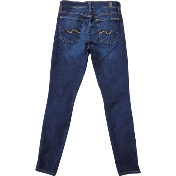 7 for all mankind woman’s dark blue distressed ankle ginevere jeans size 26 - Picture 12 of 12